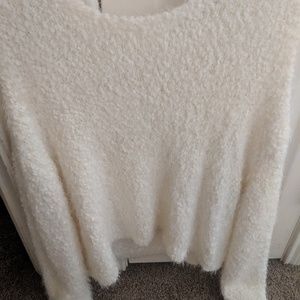 Long sleeve fluffy sweater